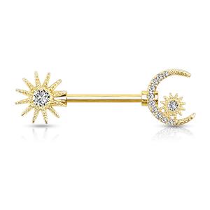 CRYSTAL STAR & MOON NIPPLE BAR