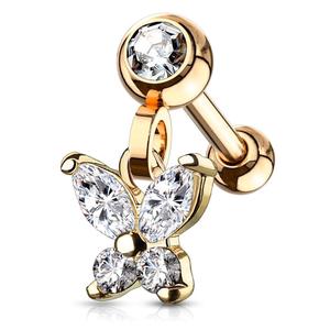 CRYSTAL BUTTERFLY CHARM BARBELL