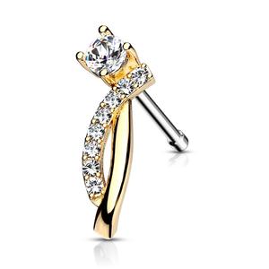 CRYSTAL STATEMENT STRAIGHT PRONG NOSE STUD - 6MM