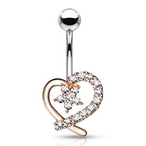 CRYSTAL FLOWER & LOVE HEART BELLY BAR