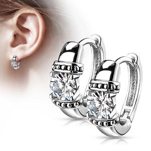 ELLA CRYSTAL SET HUGGIE HOOPS - 12MM