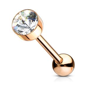 CRYSTAL TOP TONGUE BARBELL - 16MM