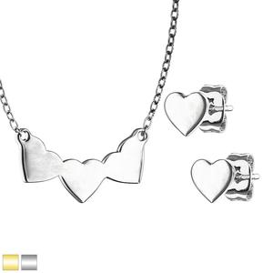LOVE HEART MINI HEART & STUD EARRINGS SET - WATERPROOF